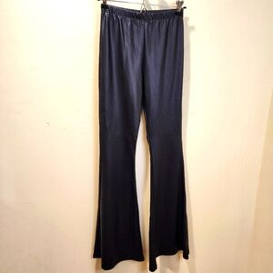 Faux Leather black wide legs flare leggins size M